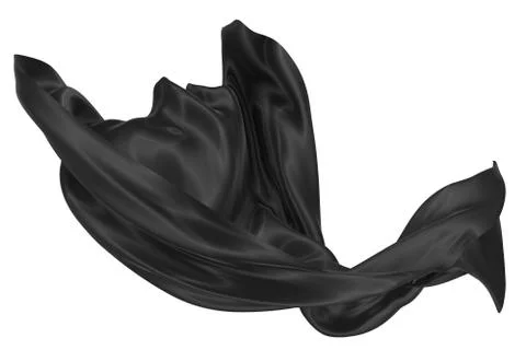 Abstract background of black wavy silk or satin. 3d rendering image. Stock Illustration