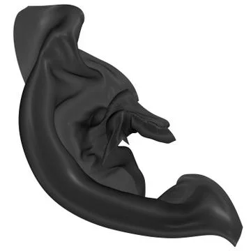 Abstract background of black wavy silk or satin. 3d rendering image. Stock Illustration