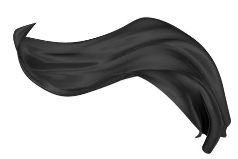 Abstract background of black wavy silk or satin. 3d rendering image. Stock Illustration
