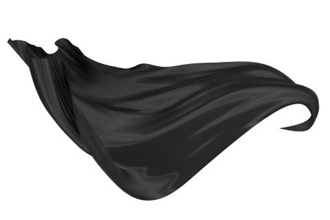 Abstract background of black wavy silk or satin. 3d rendering image. Stock Illustration