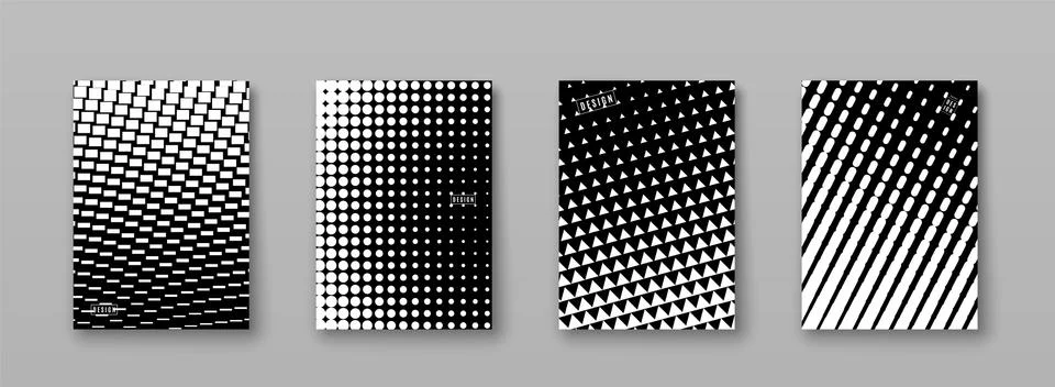 Abstract background with black, white elements, halftone texture. Monochrome イラスト素材