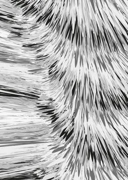 Abstract background of black, white, gray elements, reminiscent of fur or woo Illustrazione stock
