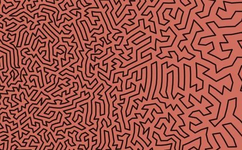 Abstract background with black zig zag stroke. Orange or brown wallpaper with Illustrazione stock