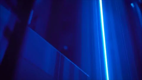 Abstract background, blank scene. Elevator, neon light, night view. 写真素材