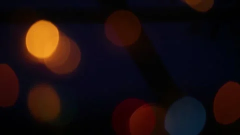 Abstract background of blinking festive garlands of different colors at night. Stock Footage 269694448
