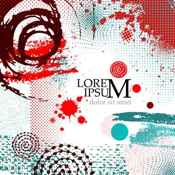 Abstract background with blobs and graphic elements Vector illustration Stock Illustration