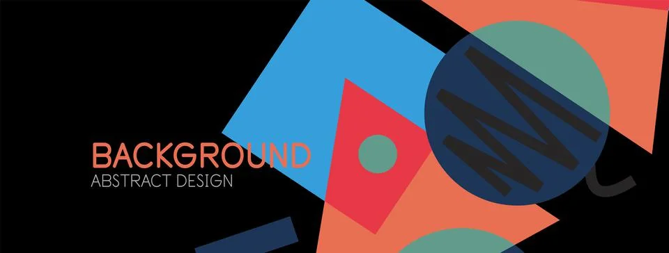 Abstract background. Blocks, lines, triangles, circles composition. Techno or Illustrazione stock