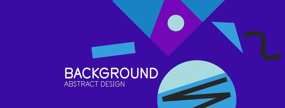 Abstract background. Blocks, lines, triangles, circles composition. Techno or Stock Illustration