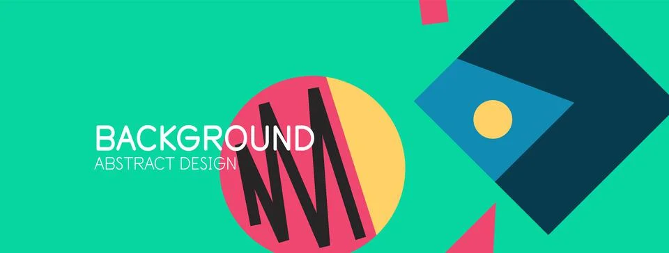 Abstract background. Blocks, lines, triangles, circles composition. Techno or 库存插图