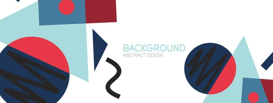 Abstract background. Blocks, lines, triangles, circles composition. Techno or Stock Illustration