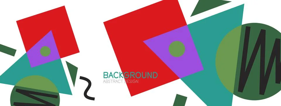 Abstract background. Blocks, lines, triangles, circles composition. Techno or 스톡 일러스트