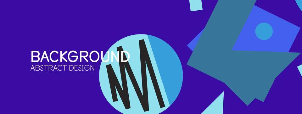 Abstract background. Blocks, lines, triangles, circles composition. Techno or Stock Illustration