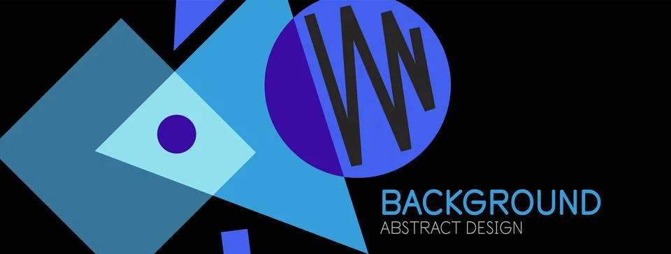 Abstract background. Blocks, lines, triangles, circles composition. Techno or 库存插图