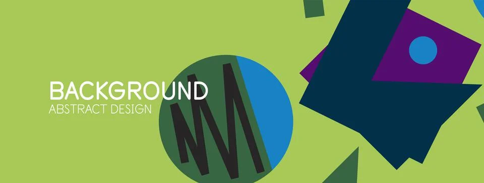 Abstract background. Blocks, lines, triangles, circles composition. Techno or Stock Illustration