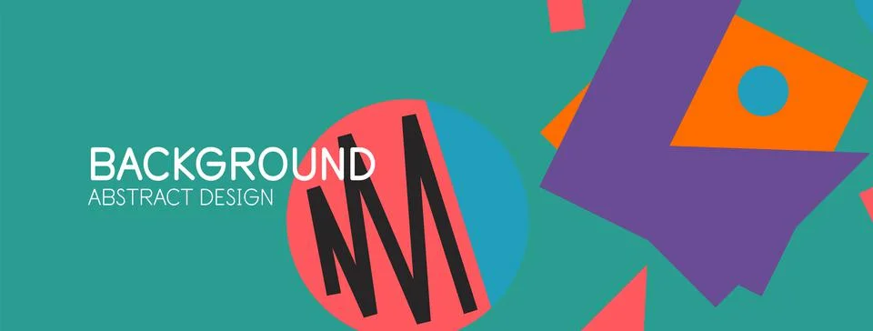 Abstract background. Blocks, lines, triangles, circles composition. Techno or イラスト素材