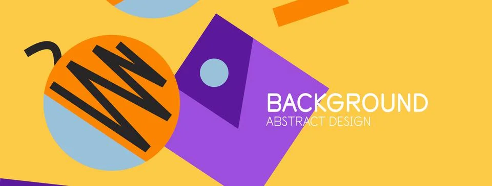 Abstract background. Blocks, lines, triangles, circles composition. Techno or Stockillustratie