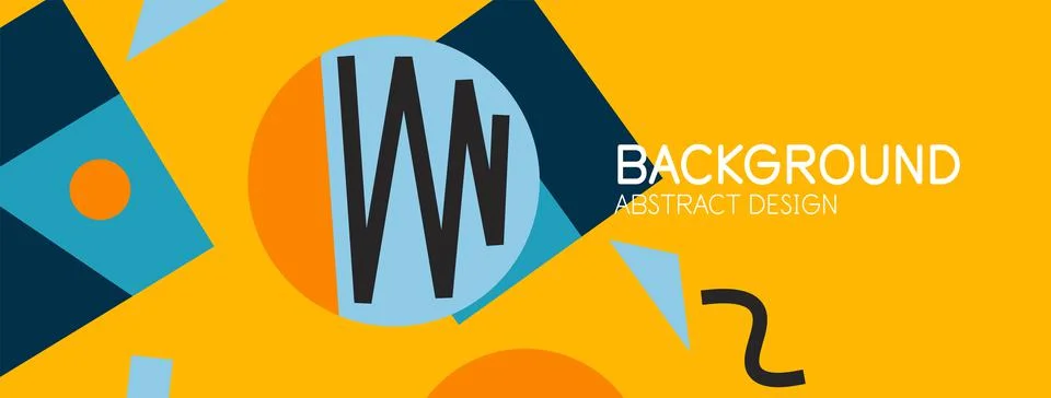 Abstract background. Blocks, lines, triangles, circles composition. Techno or 库存插图