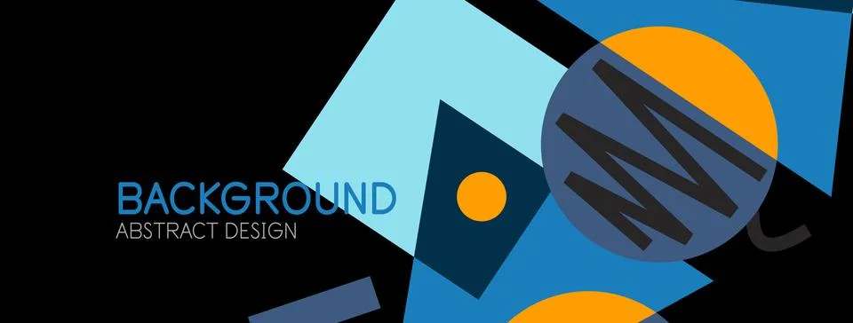 Abstract background. Blocks, lines, triangles, circles composition. Techno or Stock Illustration