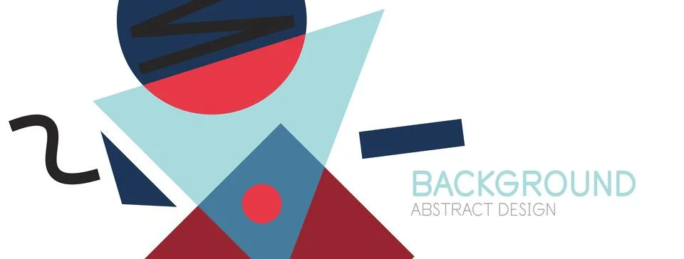 Abstract background. Blocks, lines, triangles, circles composition. Techno or 库存插图