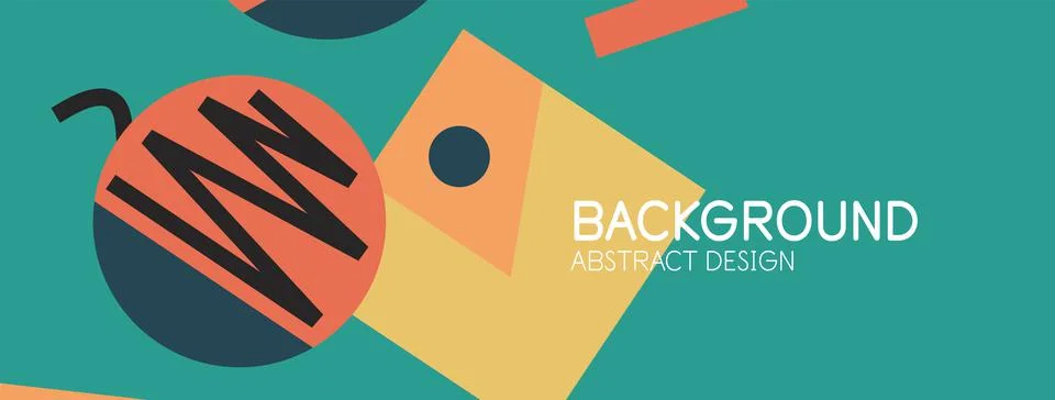 Abstract background. Blocks, lines, triangles, circles composition. Techno or Stock Illustration