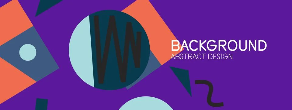 Abstract background. Blocks, lines, triangles, circles composition. Techno or Stock Illustration