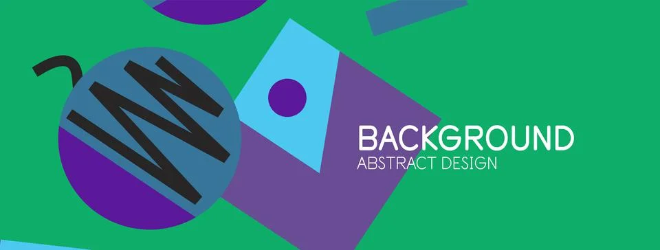 Abstract background. Blocks, lines, triangles, circles composition. Techno or Stock Illustration