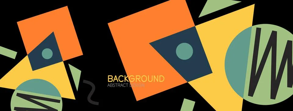 Abstract background. Blocks, lines, triangles, circles composition. Techno or 스톡 일러스트