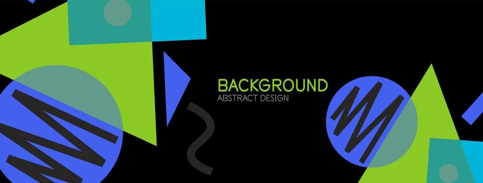 Abstract background. Blocks, lines, triangles, circles composition. Techno or 스톡 일러스트