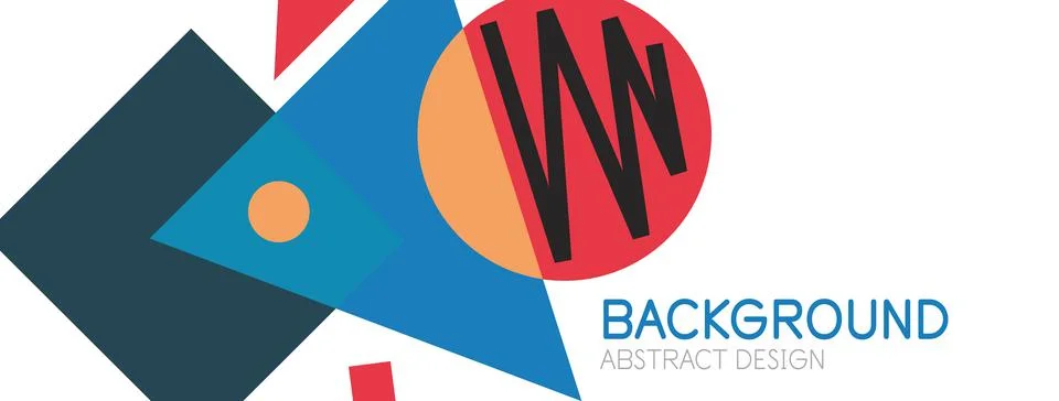 Abstract background. Blocks, lines, triangles, circles composition. Techno or Illustrazione stock