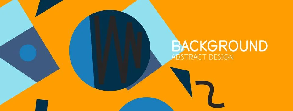 Abstract background. Blocks, lines, triangles, circles composition. Techno or Illustrazione stock