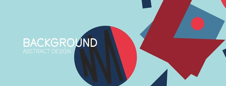 Abstract background. Blocks, lines, triangles, circles composition. Techno or 스톡 일러스트