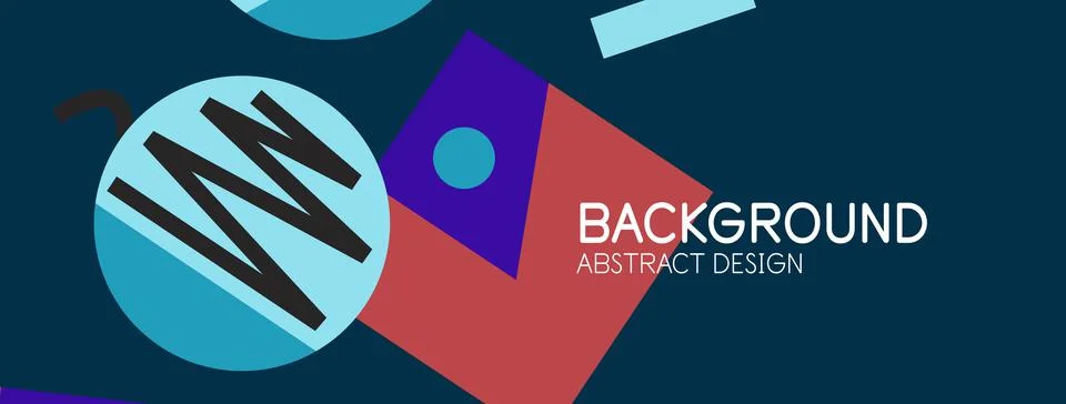 Abstract background. Blocks, lines, triangles, circles composition. Techno or 库存插图