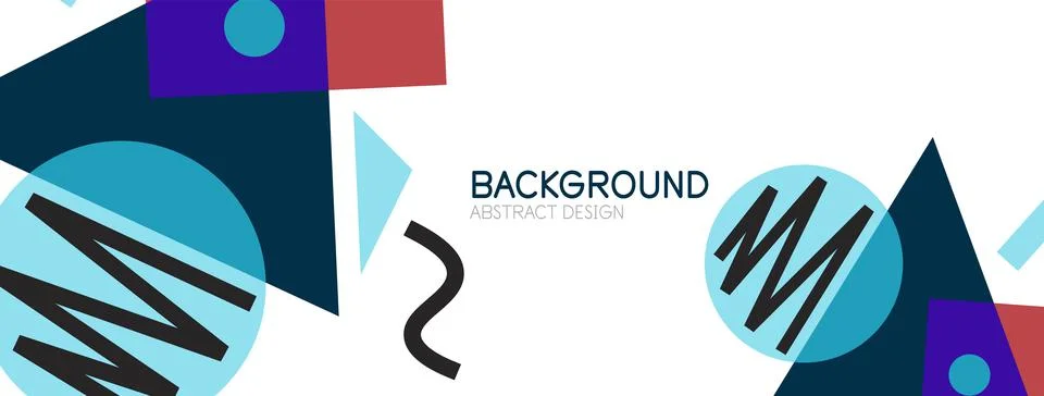 Abstract background. Blocks, lines, triangles, circles composition. Techno or イラスト素材