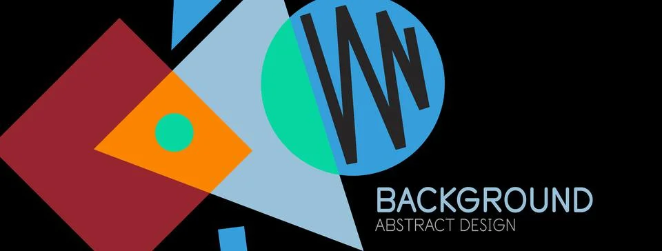Abstract background. Blocks, lines, triangles, circles composition. Techno or 库存插图