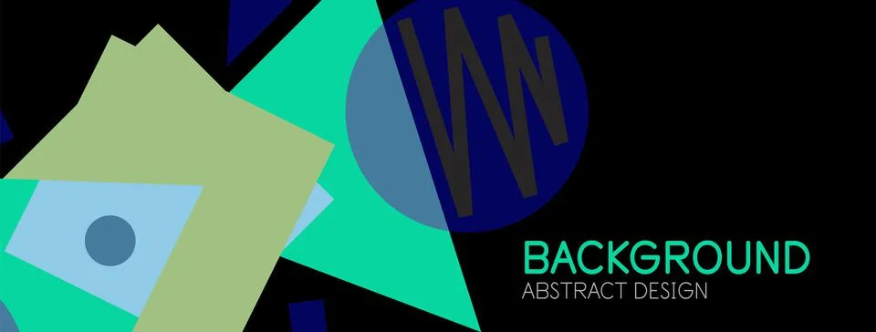 Abstract background. Blocks, lines, triangles, circles composition. Techno or Stock Illustration