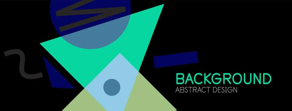 Abstract background. Blocks, lines, triangles, circles composition. Techno or 库存插图