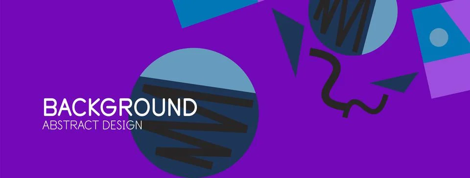 Abstract background. Blocks, lines, triangles, circles composition. Techno or Stock Illustration