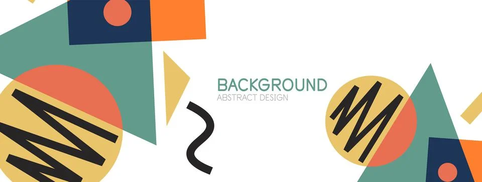 Abstract background. Blocks, lines, triangles, circles composition. Techno or Stock Illustration