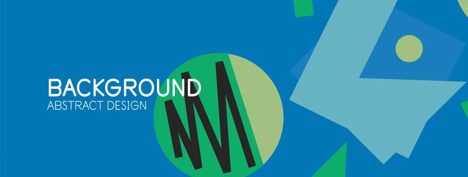 Abstract background. Blocks, lines, triangles, circles composition. Techno or Stock Illustration