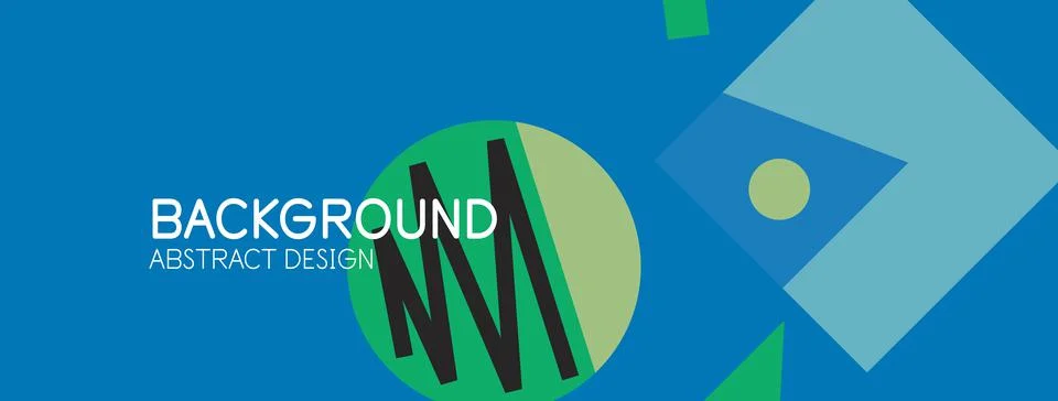 Abstract background. Blocks, lines, triangles, circles composition. Techno or Stock Illustration