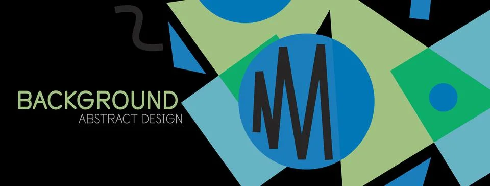 Abstract background. Blocks, lines, triangles, circles composition. Techno or Illustrazione stock