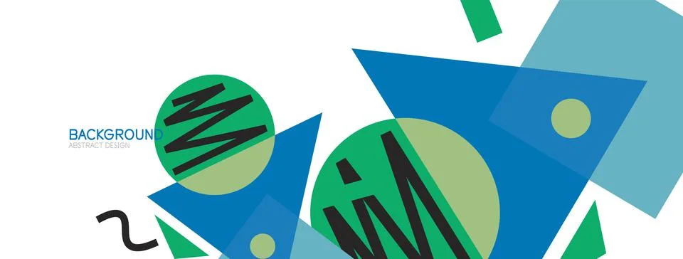 Abstract background. Blocks, lines, triangles, circles composition. Techno or Stock Illustration