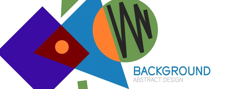 Abstract background. Blocks, lines, triangles, circles composition. Techno or Stock Illustration