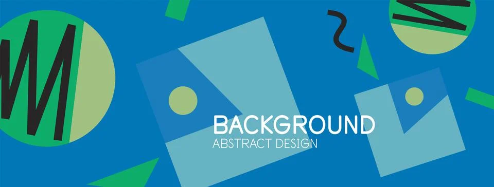 Abstract background. Blocks, lines, triangles, circles composition. Techno or Stock Illustration