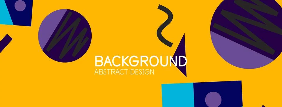 Abstract background. Blocks, lines, triangles, circles composition. Techno or Stock Illustration