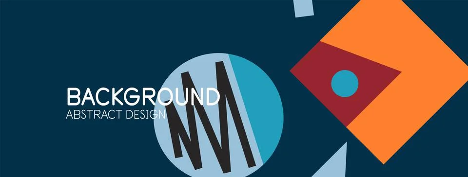 Abstract background. Blocks, lines, triangles, circles composition. Techno or Stock Illustration