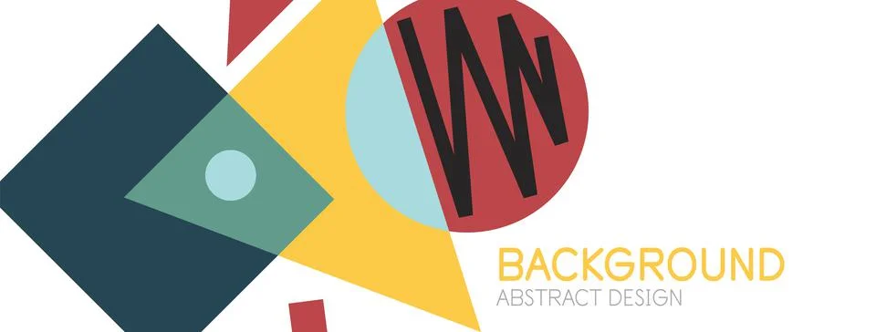 Abstract background. Blocks, lines, triangles, circles composition. Techno or Stock Illustration