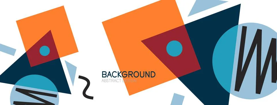 Abstract background. Blocks, lines, triangles, circles composition. Techno or 库存插图