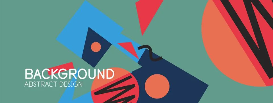 Abstract background. Blocks, lines, triangles, circles composition. Techno or イラスト素材