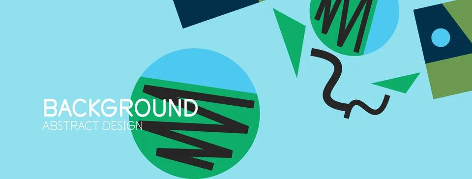 Abstract background. Blocks, lines, triangles, circles composition. Techno or Stock Illustration